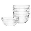 Iyulania 8.5 oz Clear Glass Bowl, Small Prep Bowls for Prepping Ingredients, Dishwasher and Microwave Safe, Stackable, Set of 6