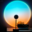  Sunset Lamp Projection Rotation Rainbow Projection Lamp Led Romantic Visual Led Light Network Red Light with USB Modern Floor Stand Night Light Living Room Bedroom Décor 