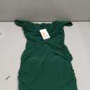 PRETTYGARDEN Summer Off The Shoulder Ruched Bodycon Dresses Sleeveless Sexy Party Club Midi Dress Size S