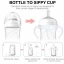 Straw Sippy Cup Conversion Kit for Philips Avent Natural Baby Bottles, Soft top and Weighted Transition Cup Kit with Handles, Pack of 6