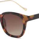 SOJOS Classic Square Polarized Sunglasses Womens Mens Retro Trendy UV400 Sunnies SJ2050 (Amber Tortoise/Brown)