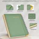 2026 Planner, Weekly and Monthly Calendar Planner from January 2026 - December 2026, 8.5" x 11" Hardcover Leather Hourly Appointment Book with Tabs, Spiral Daily Planners for School Work Home, Green