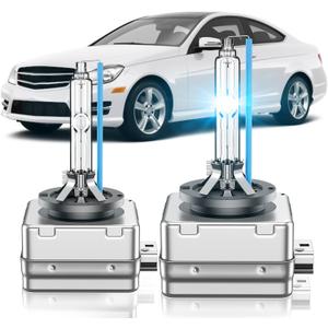 Fit for Mercedes Benz 2008-2012 C350 C250 C300 C63 AMG E350 E550 E63 ML350 ML550 GL550 D1S HID Xenon Headlight Bulbs, High Low Beam Light Bulb, 8000K White Blue, Plug and Play, Pack of 2