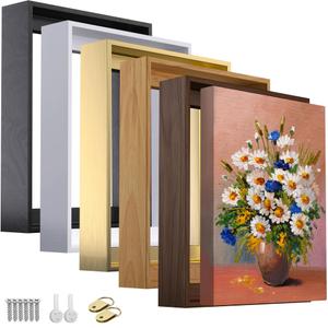 Canvas Floater Frame for 1"–1.25" Gallery Wrapped Canvas, Floating Picture Frame Kit for Wall Art, Oil Paintings, Posters, Photography Prints, Shadow Gap Display Frame, DIY Assembly with Hanging Hardware, 24x36 dark walnut