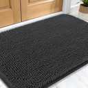 OLANLY Dog Door Mat for Muddy Paws 30x20, Absorbs Moisture and Dirt, Absorbent Non-Slip Washable Doormat, Quick Dry Chenille Mud Mat for Dogs, Entry Indoor Entryway Carpet for Inside Floor, Dark Grey