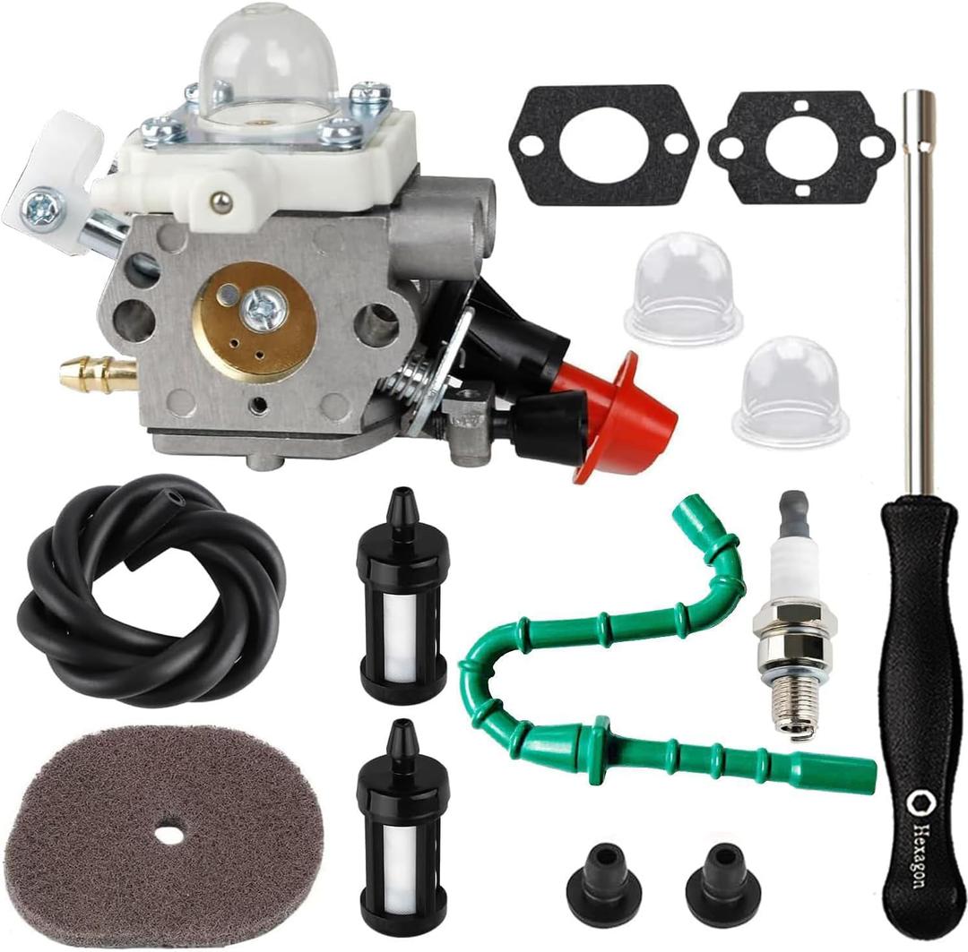 FS 56RC Carburetor with fuel line for Stihl Trimmer FS56RC FS70R FS56 FS56C FS56R FS40 FS50 FS70RC FS70C FC56 Weed Eater Parts Replace for Zama C1M-S267A Plastic Throttle Cable Carburetor