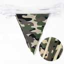 32Ft Camouflage Party Decorations Green Brown Camo Hero Pennant Banner Fabric Triangle Flag Bunting Garland Streamers for Military Soldier Army Tank Birthday Baby Shower Hunting Camping Party Decor