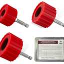 [3-Size Set] Copper Pipe Cleaner for Drill, Clean 1/2, 3/4, 1-in Copper Pipes & Tubes for Soldering, 3 Tube Cleaning Brushes, Model InerLok050, 075, 100, w/ Stainless-Steel Wire Bristles & 1/4 Shank