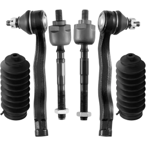 BDFHYK 6pcs Front Inner & Outer Tie Rod Ends Kit w/Tie Rod Boot Compatible with 1997-2000 Acura EL 1996-2000 Honda Civic Replacement for EV367 ES3331 ES3332