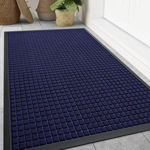 Smiry Front Door Mat Outside Entrance, Natural Rubber Doormat, 47x32 Inch