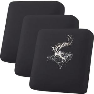 hyha Waterproof Couch Cushion Covers, Stretch Sofa Couch Seat Slipcover for Dog Washable, Non-Slip Waterproof Outdoor Cushion Covers for Patio Furniture Replacement (3 Pieces, Black)