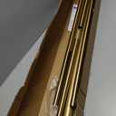 MEXAU Gold Tension Curtain Rods for Windows 41-166 Inches Heavy Duty Tension Rod Adjustable Curtain Rods No Drilling for Bathroom Living Room Outdoor Patio Hold Up Blackout Curtains and Non Slip