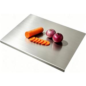 304 Stainless Steel Double-Sided Cutting Board Mat, 19.7"L x 15.7"W