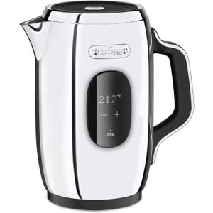 All-Clad Stainless Steel Kettle 1.5 Liter Keep Warm Function 1500 Watts Adjustable Temperature, Safe to Touch, Fast Boiling, Silver
