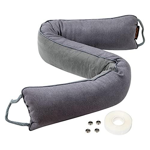 MAGZO Door Draft Stopper, 24 Inch Under Door Draft Blocker Noise Stopper, Weighted Wind Blocker Draft Guard for Bottom of Door, Gray