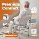 Folding Shower Chair for Inside Shower, Tub and Bathroom 440lb Weight Capacity - Height Adjustable Foldable Shower Chair for Elderly and Disabled - XXL Shower Seat with Arms, Back, Cushion & Shelf