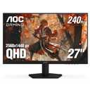 AOC 27 Inch QHD Gaming Monitor 240Hz 0.3ms, Overclock 260Hz, IPS, 2560x1440, G-Sync Compatible, HDR Ready, DisplayPort 1.4 HDMI 2.0, VESA Mount, 3-Year Zero-Bright-Dot, Q27G41ZE
