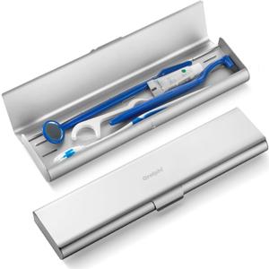 Wider Aluminum Toothbrush Travel Case, Portable Travel Toothbrush Holder, Durable Manual Toothbrush Box Container for Traveling, Bathroom, Camping, Business Trip-Not for 0.85oz Toothpaste (1 Pack (Large), Silver)