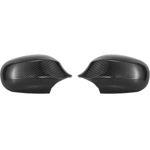X AUTOHAUX 1 Pair Car Exterior Rear View Mirror Housing Door Wing Mirror Covering Cap for BMW 323i 328i 335d 335i Carbon Fiber Pattern