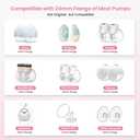 2 x Flange Sizing Kit(10PCS) 13/15/17/19/21mm & Nipple Ruler & Cleaning Brush, Silicone Flange Insert for 24mm Flanges/Shield (Momcozy/Spectra/Bellababy), Breastfeeding Essentials for Moms