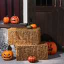 Suzile 2 Pcs Halloween Decorative Straw Bale, 24 x 12 x 12 Inches Foldable Hay Bales Decoration, Easy to Handle Reusable Fake Hay Stacks Waterproof for Indoor Outdoor Halloween Parties Photo Props