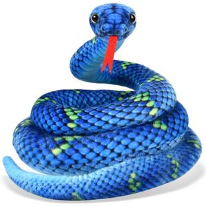 Snake Plush, Stuffed Snake Animal, 71 in Large Toy Snakes for Kids, Giant Stuffed Animals Snake, Lifelike Plush Snake for Birthday Present Party Prank Prop (Blue)