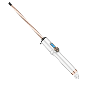 Small Curling Wand 3/8 Inch, Thin Curling Wand for Short Hair, 9mm Ceramic Long Barrel with Adjustable Temperature