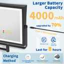 Ruacq Rechargeable Wall Mounted Makeup Mirror with Lights, Double Sided 1X/10X Magnifying Vanity Mirror with 3 Color Lighting, Touch Screen Dimmable, 360° Rotation Extension Foldable Arm(Matte Black)