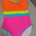 popvil One Piece Swimsuit Tummy Control Womens Bathing Suits Modest Curvy Neon Sexy Sport Swimwear, Size M