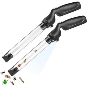 2Pack Bug Catcher Vacuum, Insect and Spider Trap with Long Nozzle LED Light, Bug Sucker Vacuum for Adults and Kids, Pest Suction Trap for Cockroach Beetle Ant Bedbug and Small Insect