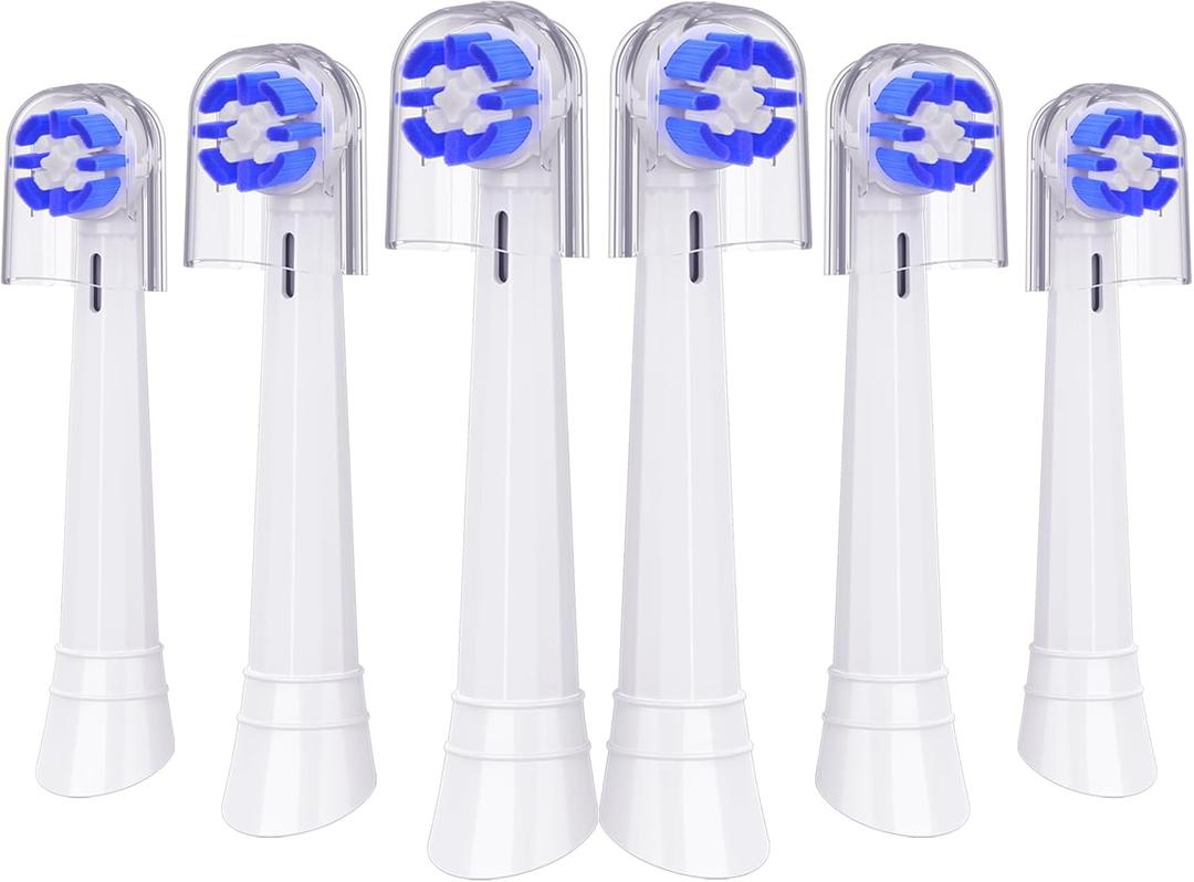 Replacement Toothbrush Heads Compatible with Oral-B Toothbrushes - Electric Brush Heads Compatible with io 3/4/5/6/7/8/9/10 Series, Medium Bristles, 6 Pack, White (1 Count (Pack of 6))