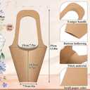 Gilprop 300 Packs Kraft Paper Flowers Gift Bags with Handle Flowers Bouquet Holder for Wedding, Valentines Day Decoration, Florist Shop (Small,Brown)