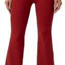 Colorfulkoala Women's Dreamlux Crossover Flare Leggings High Waisted Tummy Control Wide Leg Yoga Pants 29.5" / 31.5" Inseam (Red, S)