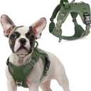 Rabbitgoo Tactical Dog Harness for Small Dogs, No Pull Military Service Vest with Handle & Molle, Easy Control for Training Walking, Adjustable Reflective Straps, Green, S