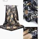 Womens Head Scarf Satin Hair Scarf Printed Square Scarf Like Silk Bandanas for Women 35 Inches (1-snake Skin)