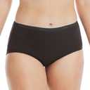 Hanes Women's Underwear Pack, 10-Pack, Full-Coverage Cotton Blend Panties, Moisture-Wicking Underwear for Women (Black, L)