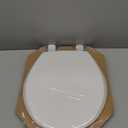 Mayfair Cassel Slow Close Toilet Seat, Easy Clean, Non Slip Premium Wood Seat, Easy Install, Made in USA, Round, White