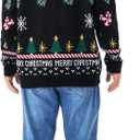 Disney Stitch Christmas Family Matching Snow Sweater Funny Holiday Long Sleeve Crew Neck Pullover Tops Festival Party Sets (Black, M)