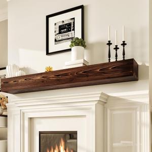 Avana Rustic Fireplace Mantle Shelf 84 Inches for Home Decor/Wall Decor - Handcrafted Wood Shelf for Wall - Decorative Fireplace Mantel Shelf - Farmhouse Mantle Decor 84 X 8 X 5 - Rustic Brown