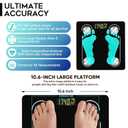 Digital Simple Scale with Led Display Practical Body Fat Scale, Bathroom Scale with Smartphone App (Black)