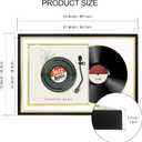 FramePro Record Frame with 2 Double Sided Mats (White over Gold), Jukebox Record Album Frames for 12x12 LP Covers, Vinyl Record Display, Black Picture Frame with Gold Trim, Pack of 2