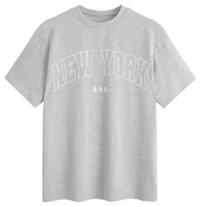 SOLY HUX Women's Graphic Oversized Tees Letter Print Summer Tops Vintage Half Sleeve Loose Casual T Shirts Size ,L, Gray 
