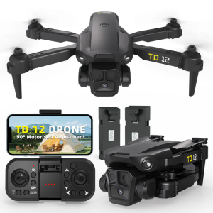 Toladrone TD12 Drone for Beginners, Drone with ESC Camera, Mini Drone, Foldable FPV Drones with Headless Mode, RC Quadcopter with 2 Batteries, Drone with Camera