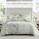Madison Park Essentials Green Floral Comforter Set with Sheets Queen,7pc