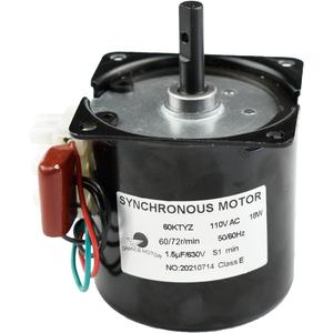 CHANCS Permanent Magnet Synchronous Gearbox Motor 60KTYZ 110V 60-72RPM CW/CCW Synchronous Reduction Motor (100V-127V)