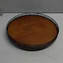 Farmhouse Oak 13" Lazy Susan Turntable Organizer for Cabinet, Round Wooden Lazy Susan Organization and Storage for Dining Table, Pantry, Kitchen, Countertop, Cupboard,Home Decor, Walnut Wood