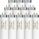 T12 48 Inches 40 Watt Fluorescent Tube, F40T12/841 Light Bulb, 4 Foot T12 Fluorescent Light Bulb, 4100K Cool White, F40T12/CW, 3250 Lumens, G13 Bi-Pin Base, 12 Pack