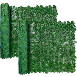 iCover 2 Set of 39 * 118in Artificial Ivy Privacy Fence Screen Cover, Highly Dense Leaves Wtih Strengthened Joint Prevent Leaves Falling Off (Green Maple Leaf)