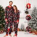 VNVNE Matching Christmas Onesie Pajamas for Family/Couples/Women/Men, Xmas Holiday Reindeer Striped Adults Pjs Sleepwear (Large, Cane Dwarf)