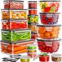 40 PCS Food Storage Containers with Lids Airtight (20 Lids &20 Containers) - Leakproof Meal-Prep Containers for Kitchen Storage Reusable Plastic Microwave/Dishwasher Safe with Labels & Pen